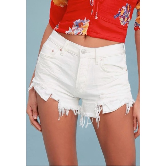 Free People Pants - 22. FP Loving Good Vibrations Cutoffs Spring White